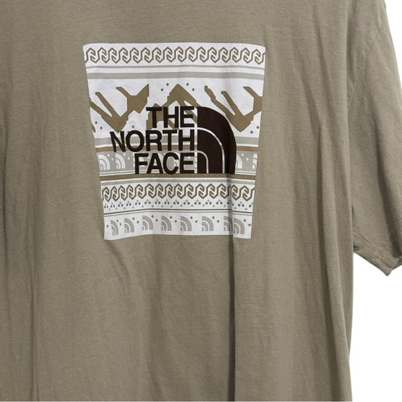 The North Face Mens Large T Shirt Brown Graphic Short Sleeve Casual Outdoor Tee - Picture 2 of 4